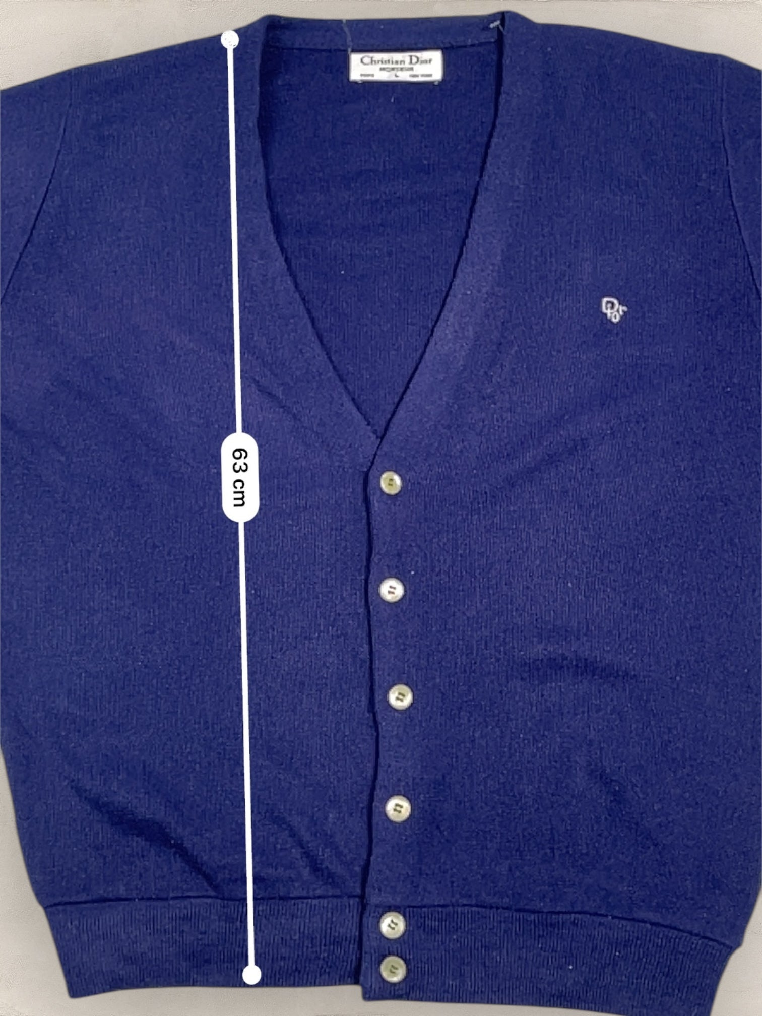 Cardigan Christian Dior Ref: 2554 - BLEU MARINE - L - amifrip - Friperie en ligne et vêtements vintage