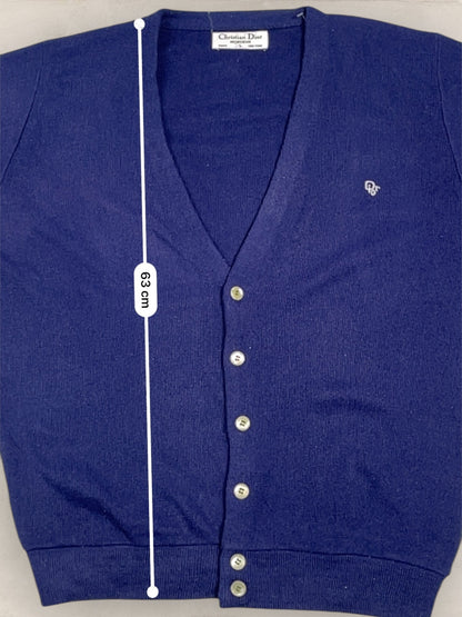 Cardigan Christian Dior Ref: 2554 - BLEU MARINE - L - amifrip - Friperie en ligne et vêtements vintage