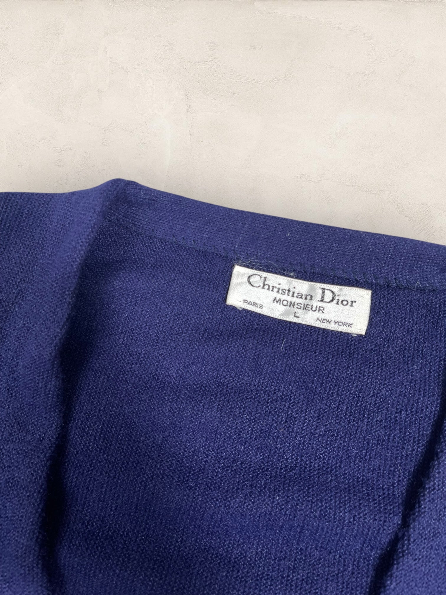 Cardigan Christian Dior Ref: 2554 - BLEU MARINE - L - amifrip - Friperie en ligne et vêtements vintage