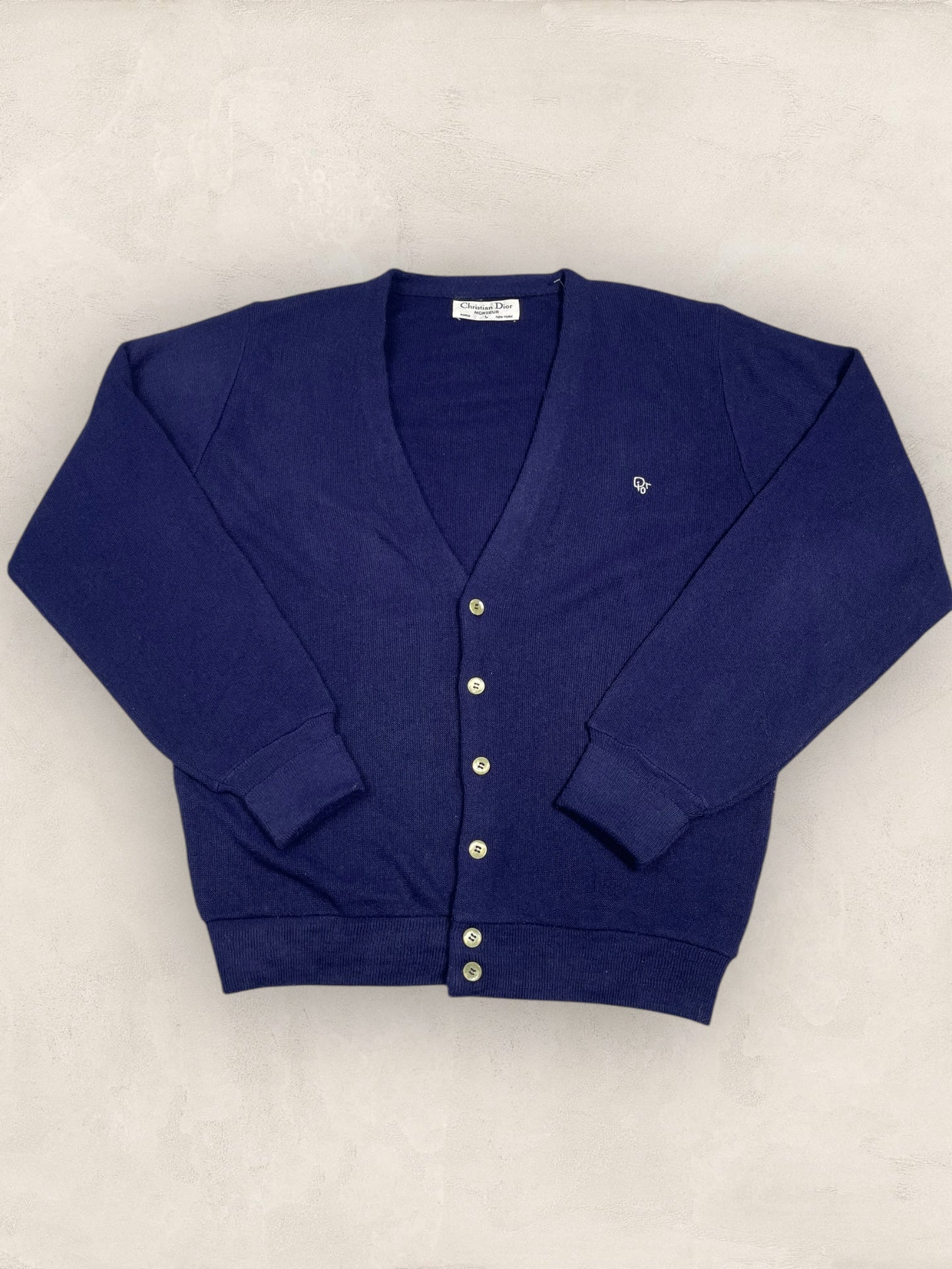 Cardigan Christian Dior Ref: 2554 - BLEU MARINE - L - amifrip - Friperie en ligne et vêtements vintage