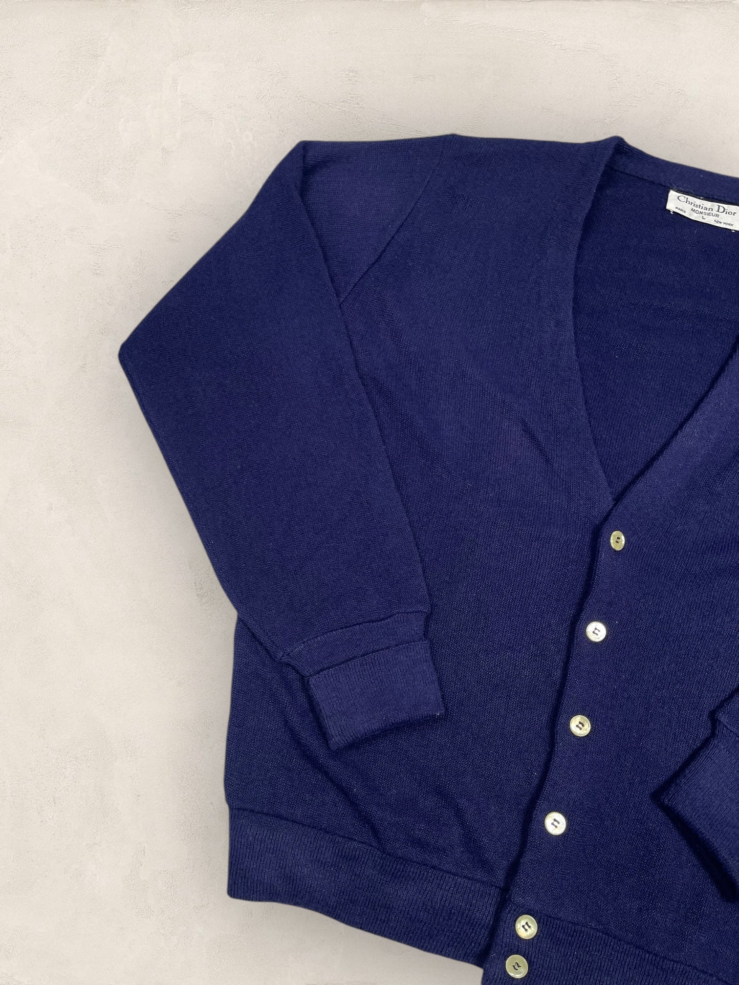 Cardigan Christian Dior Ref: 2554 - BLEU MARINE - L - amifrip - Friperie en ligne et vêtements vintage