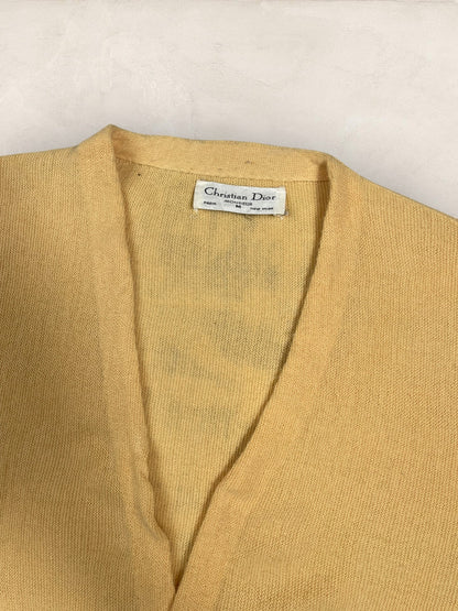 Cardigan Christian Dior Ref: 2559 - JAUNE - M - amifrip - Friperie en ligne et vêtements vintage