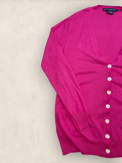 Cardigan en lin Femme Ralph Lauren Rose L Ref:3418 - Rose - L - amifrip