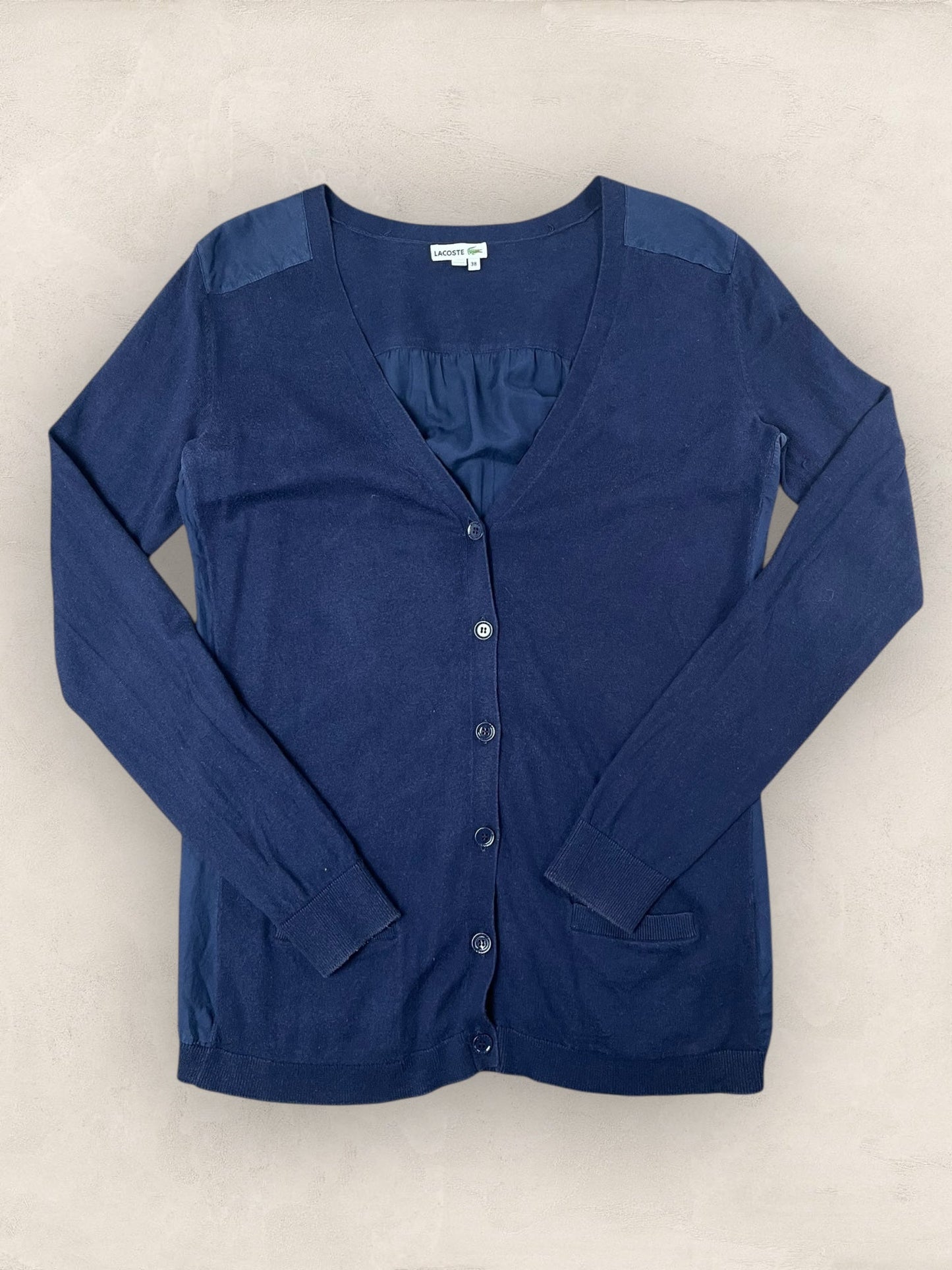 Cardigan Femme Lacoste Cachemire + Coton Bleu Marine L Ref:3872 - Bleu Marine - L - amifrip
