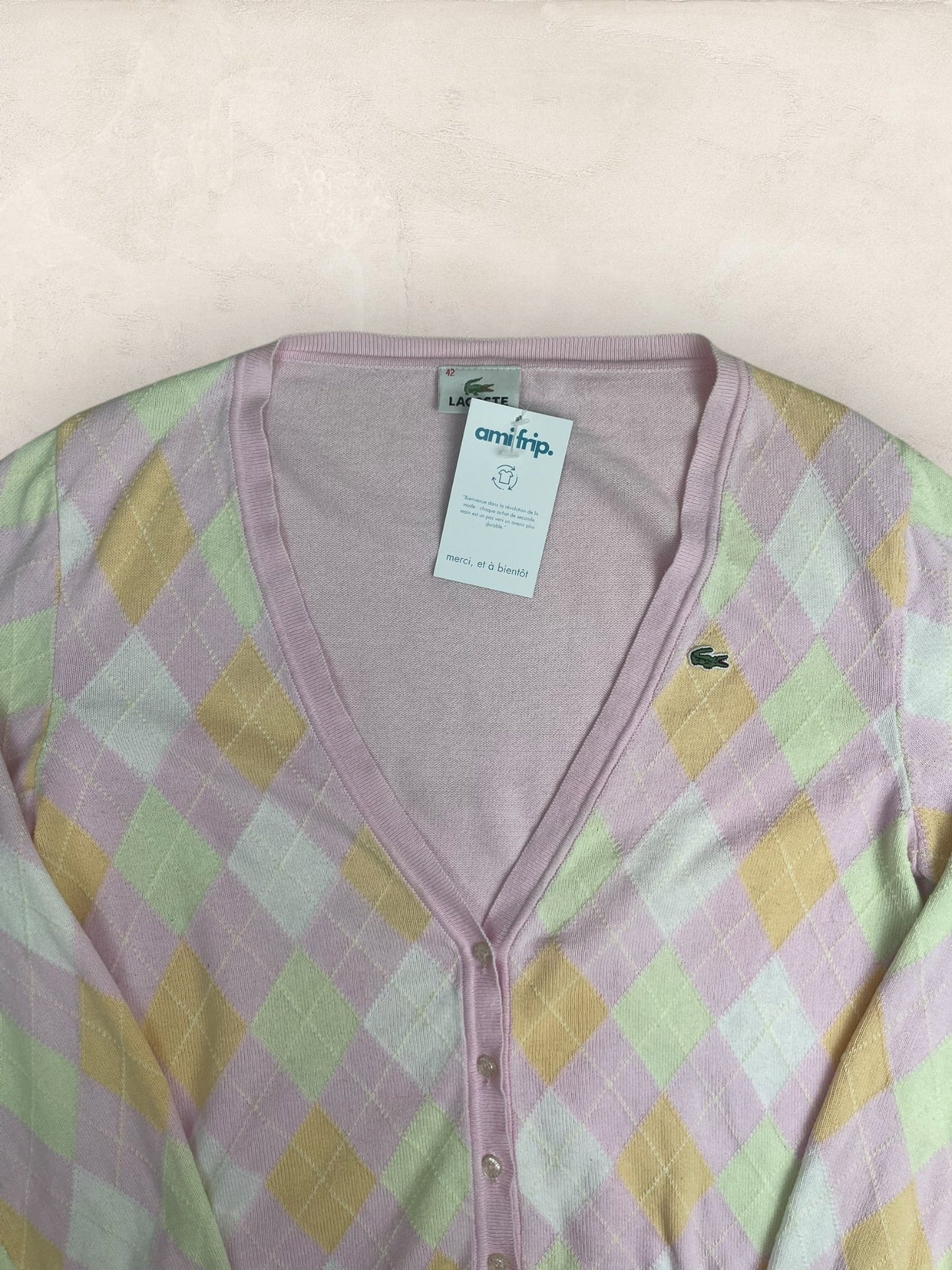 Cardigan Femme Lacoste Rose M Ref:3939 - Rose - M - amifrip