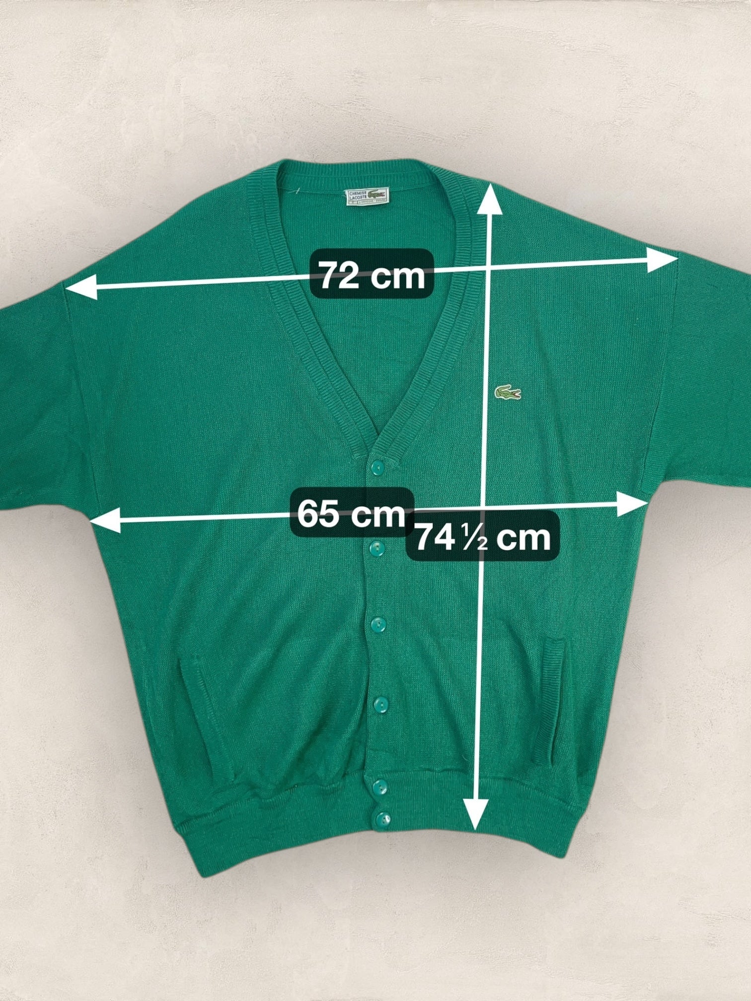 Cardigan Homme Lacoste 2XL Ref:3993 - VERT - 2XL - amifrip