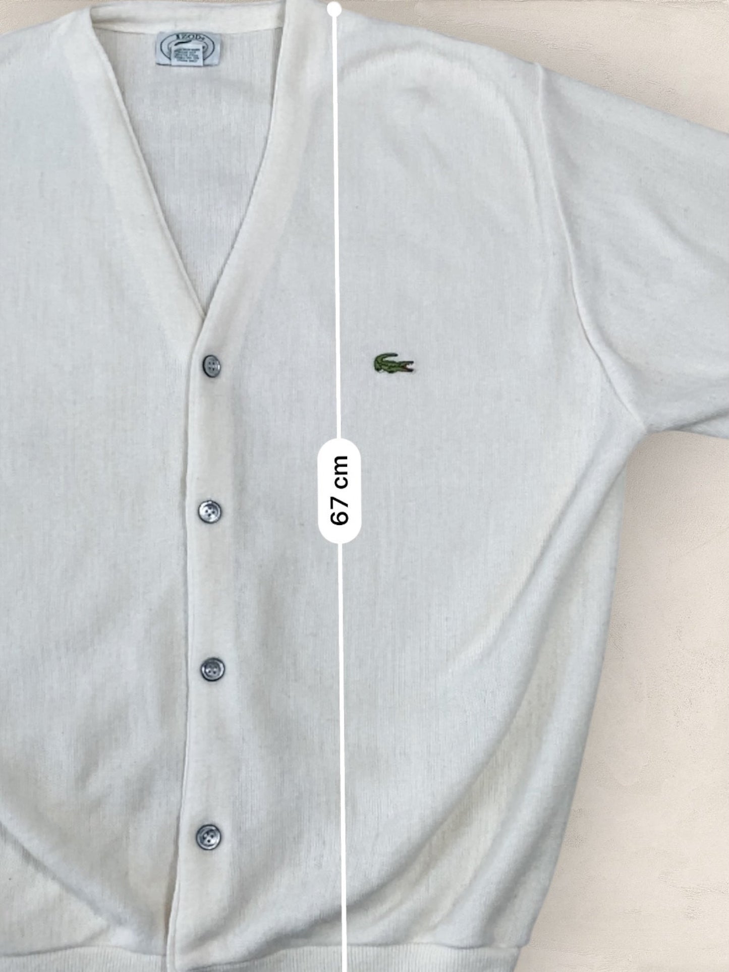 Cardigan Homme Lacoste BLANC L Ref:2874 - BLANC - L - amifrip - Friperie en ligne et vêtements vintage