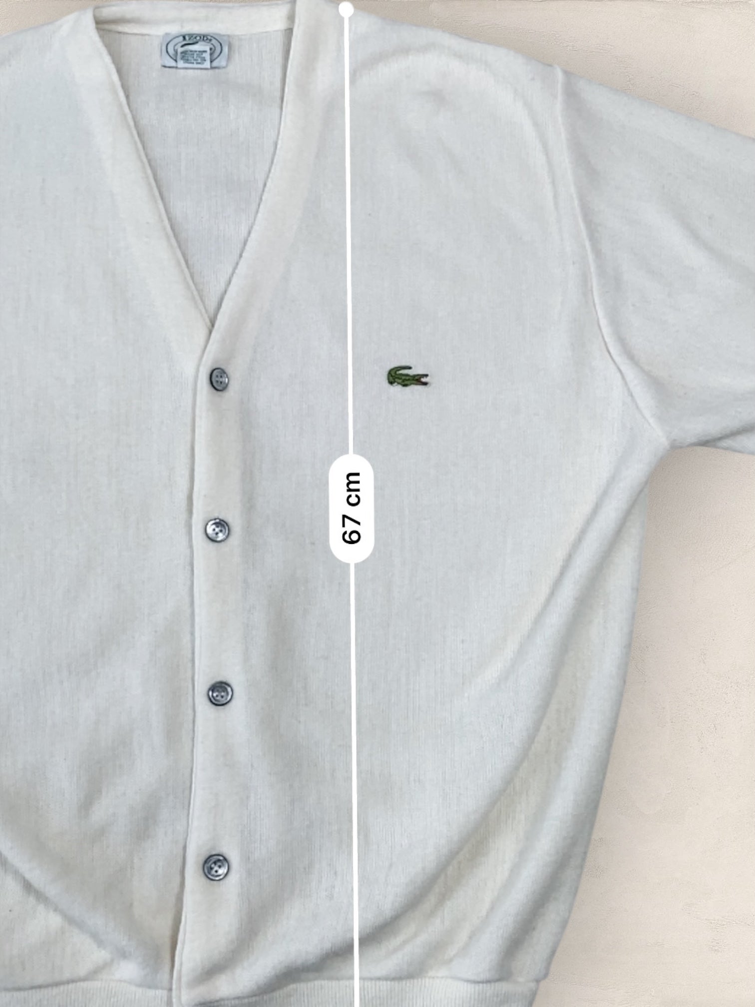 Cardigan Homme Lacoste BLANC L Ref:2874 - BLANC - L - amifrip - Friperie en ligne et vêtements vintage