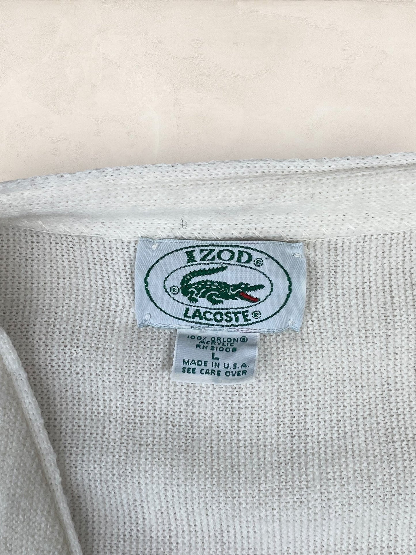 Cardigan Homme Lacoste BLANC L Ref:2874 - BLANC - L - amifrip - Friperie en ligne et vêtements vintage
