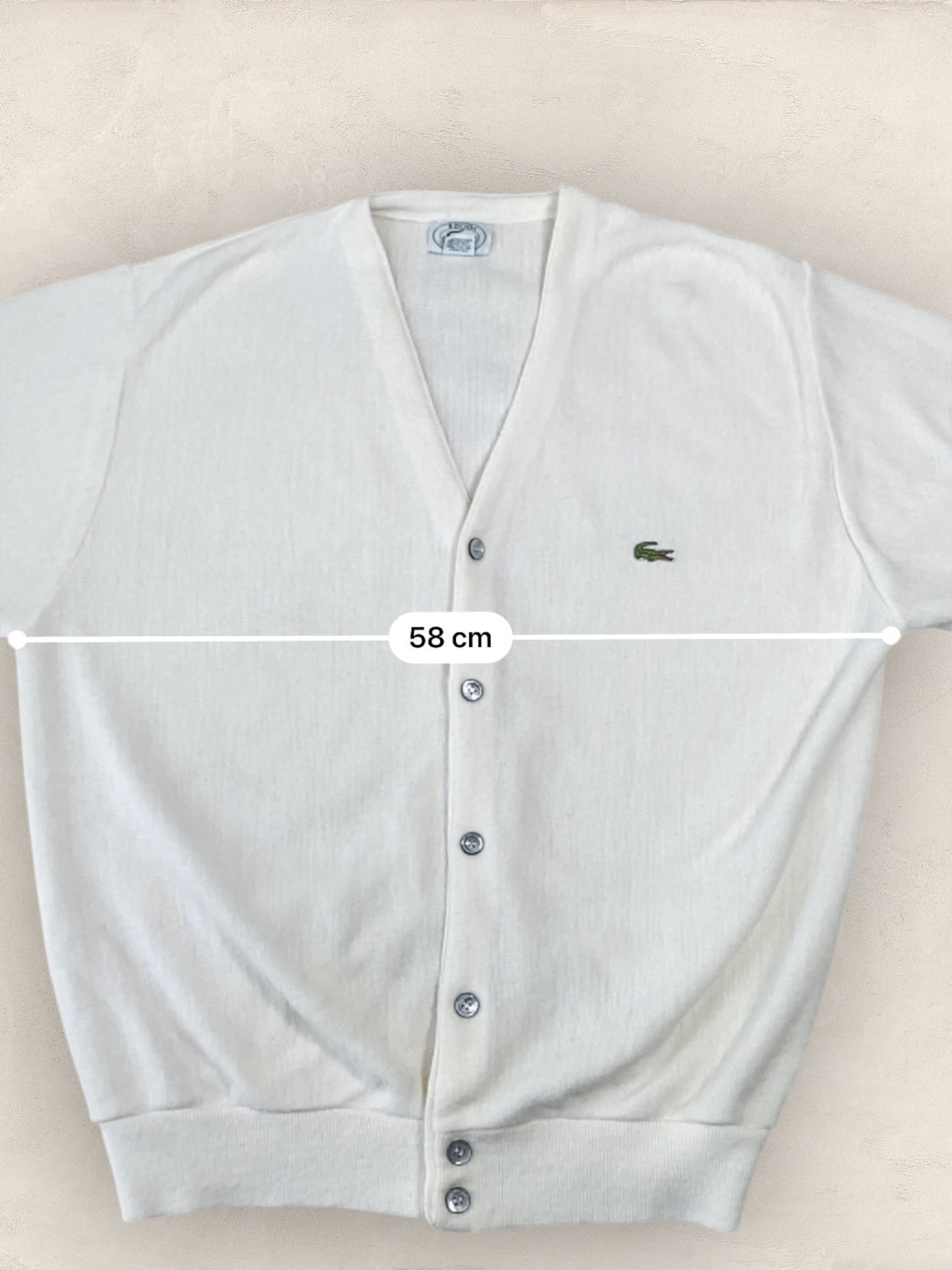 Cardigan Homme Lacoste BLANC L Ref:2874 - BLANC - L - amifrip - Friperie en ligne et vêtements vintage
