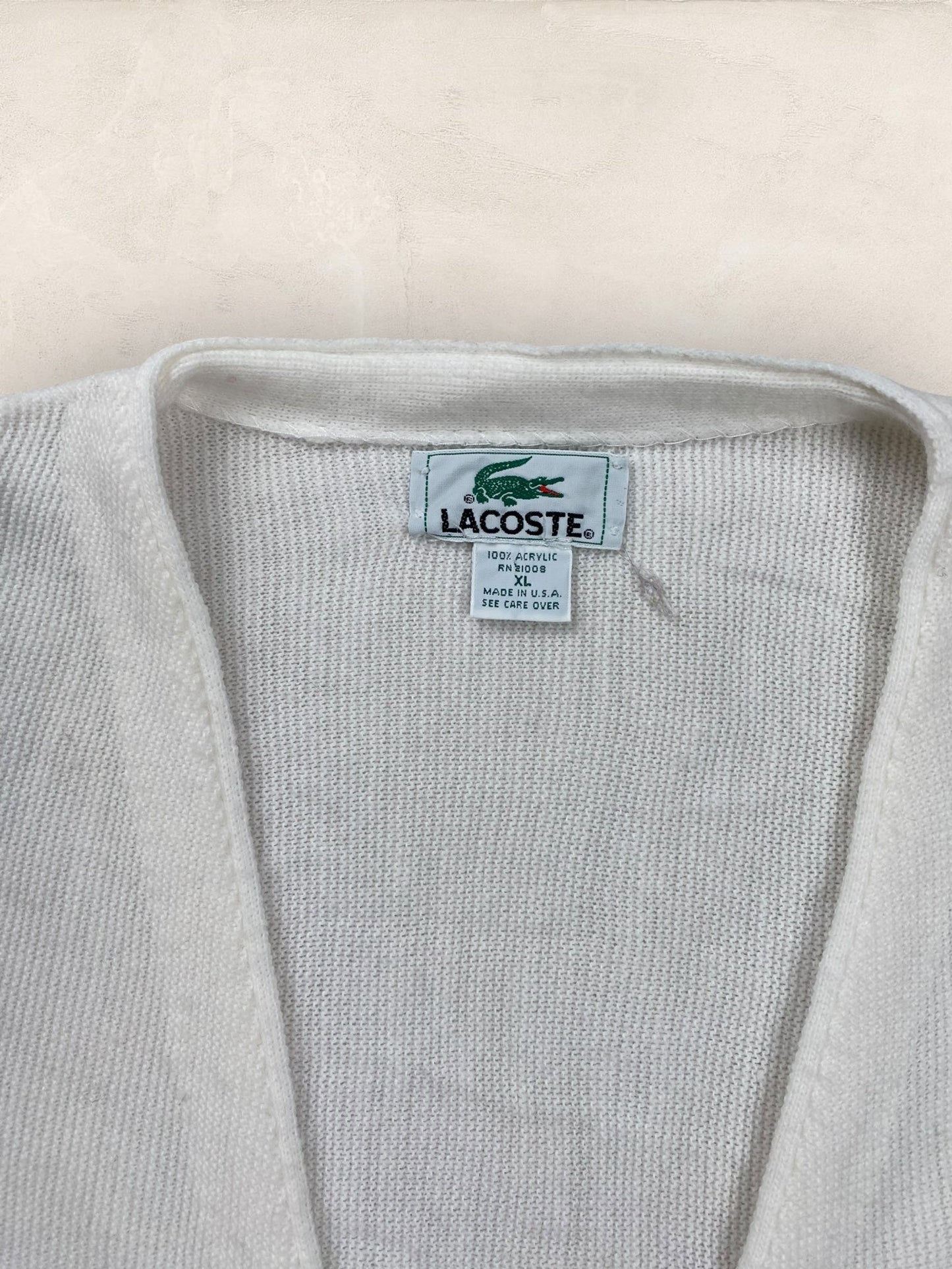 Cardigan Homme Lacoste Blanc XL Ref:3172 - Blanc - XL - amifrip