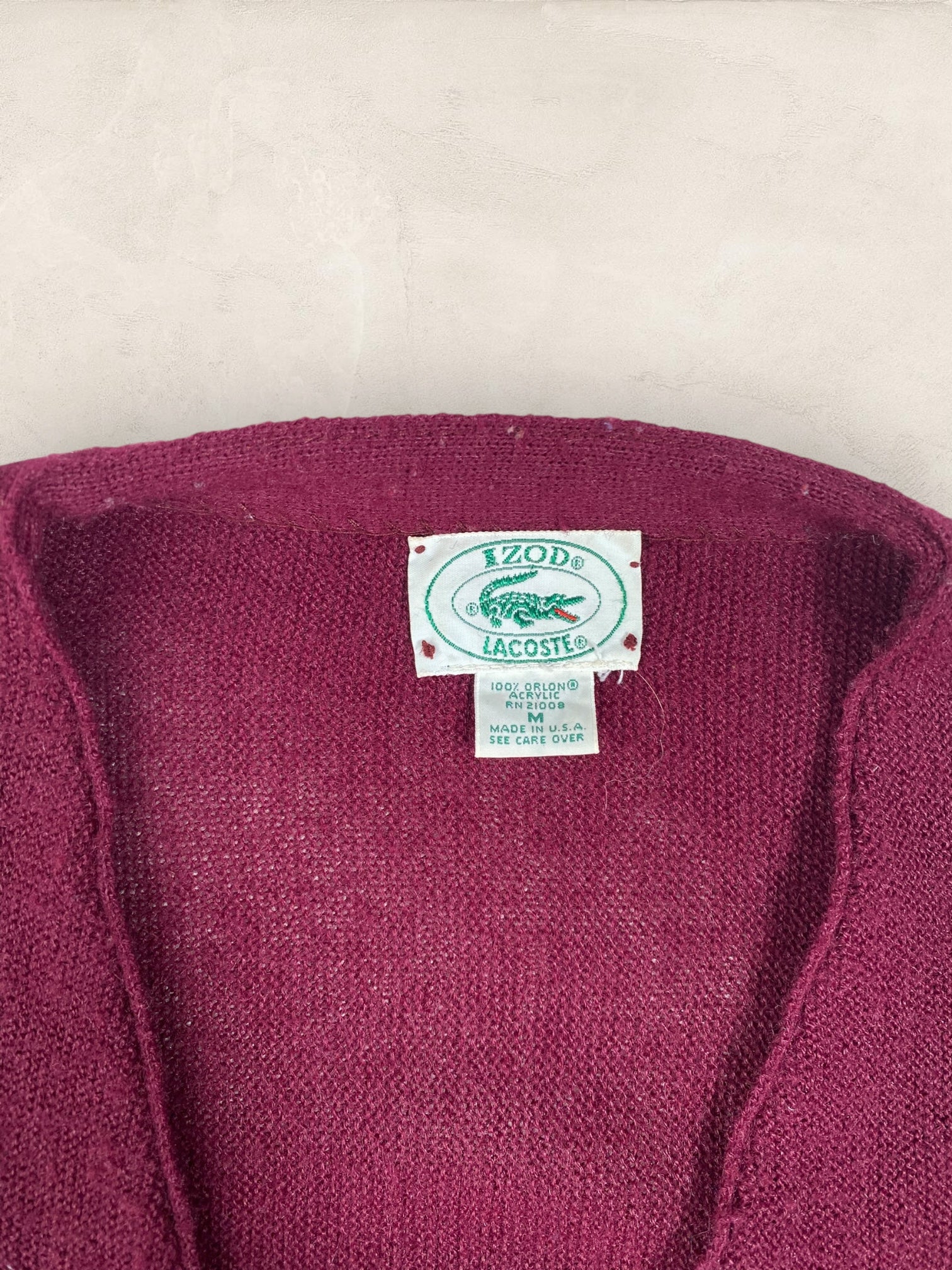 Cardigan Homme Lacoste BORDEAUX M Ref:2864 - BORDEAUX - M - amifrip - Friperie en ligne et vêtements vintage