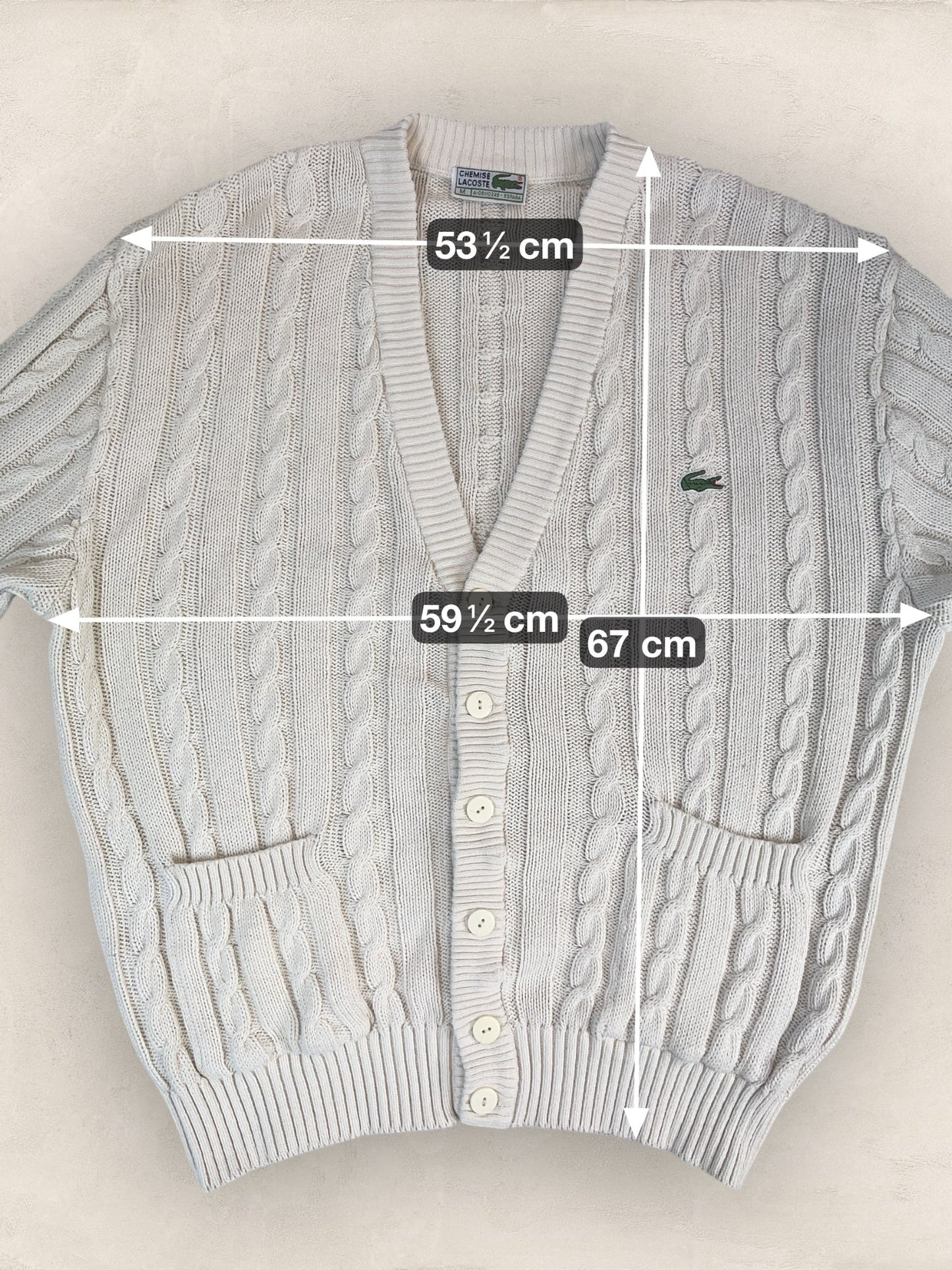 Cardigan Homme Lacoste Creme M Ref:3896 - Creme - M - amifrip