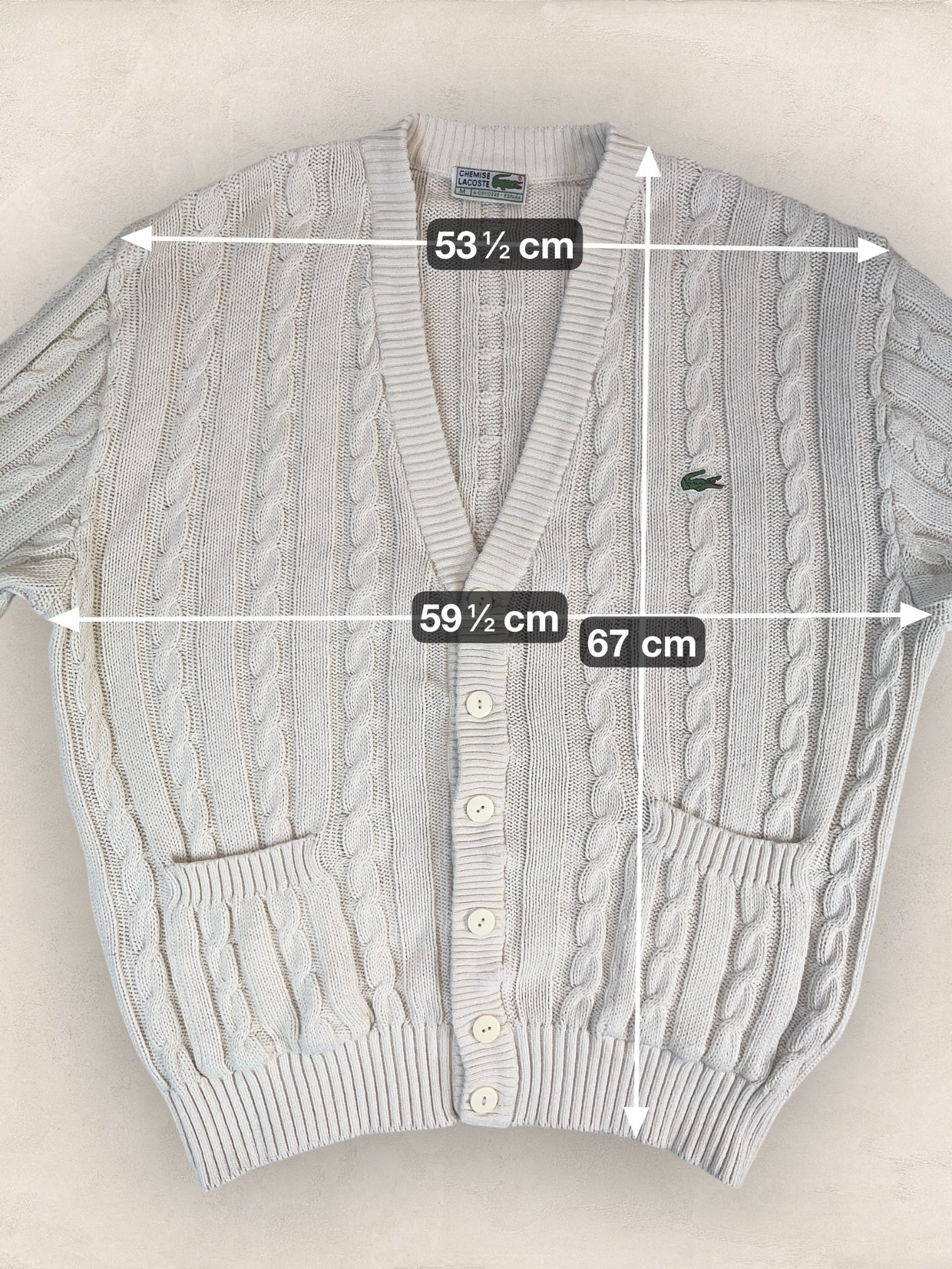Cardigan Homme Lacoste Creme M Ref:3896 - Creme - M - amifrip