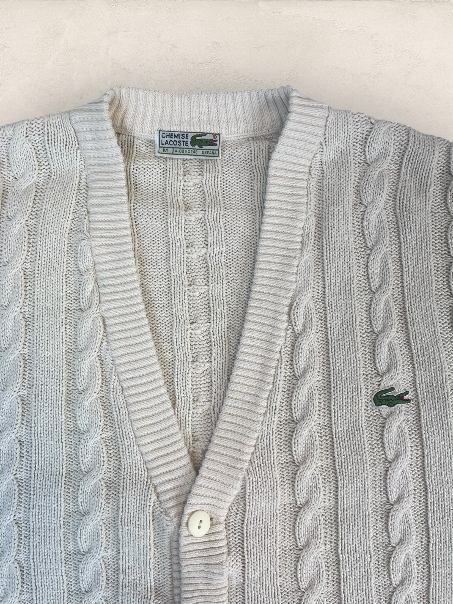 Cardigan Homme Lacoste Creme M Ref:3896 - Creme - M - amifrip
