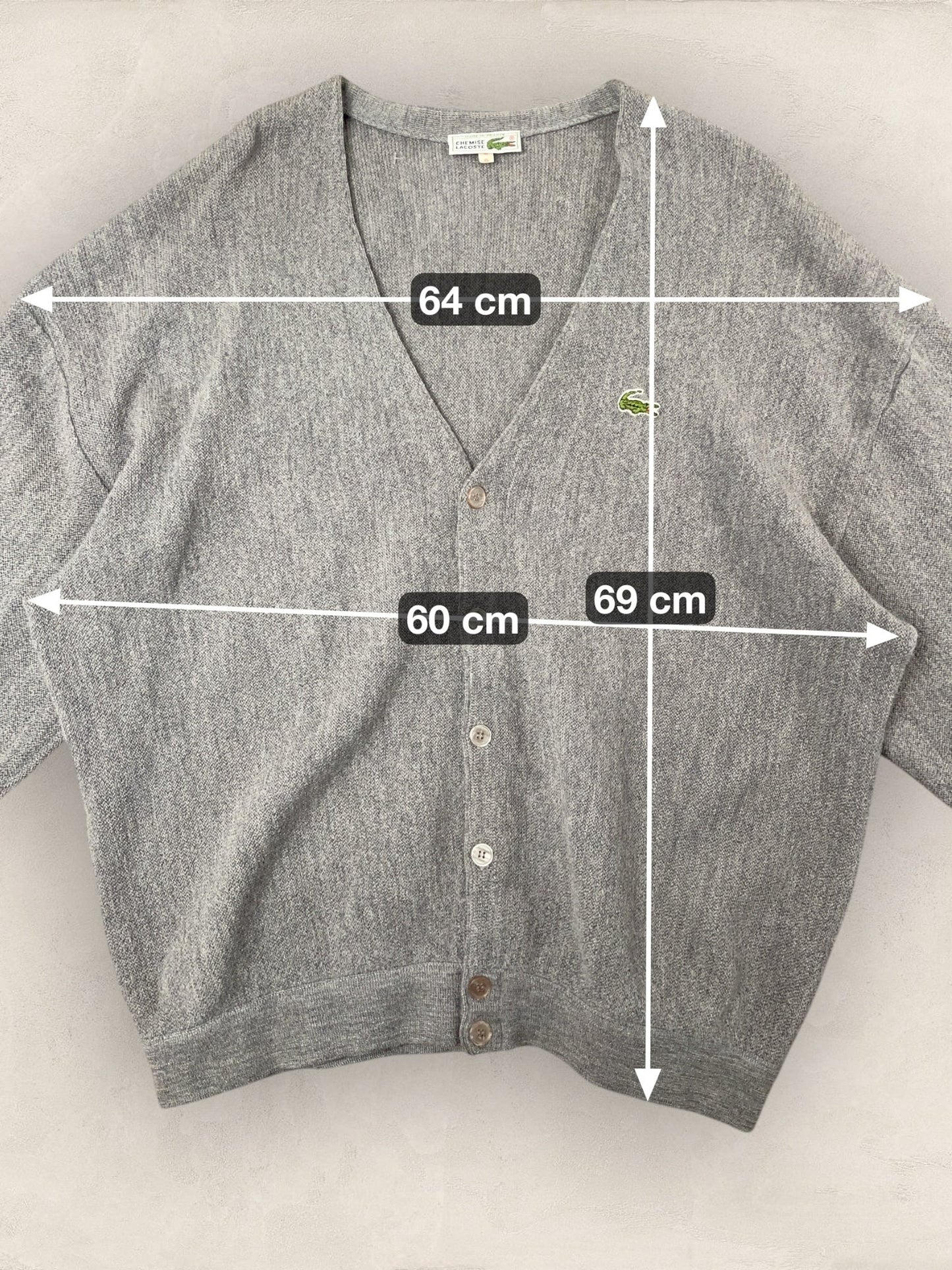 Cardigan Homme Lacoste En Laine Gris L Ref:3865 - Gris - L - amifrip