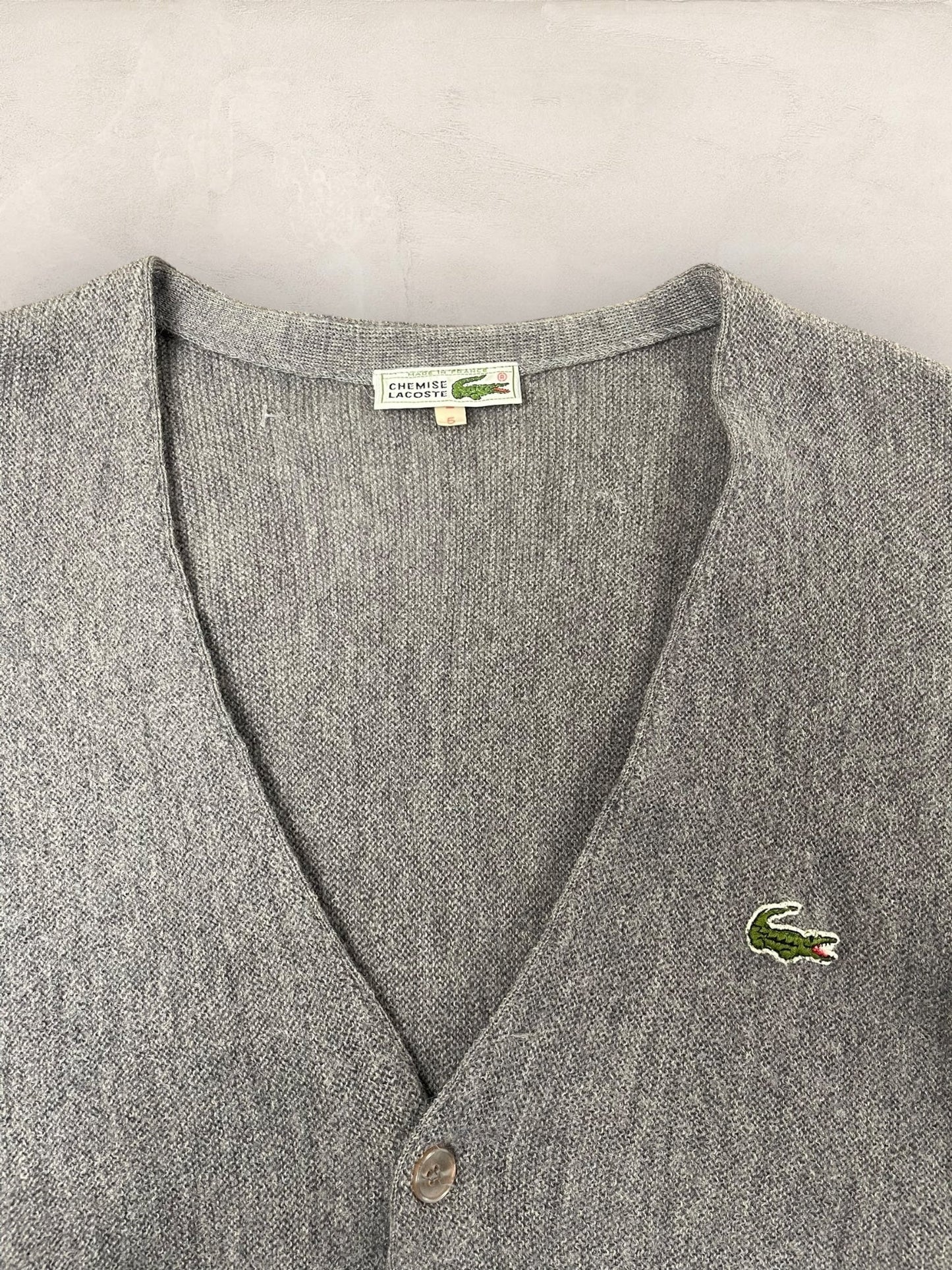 Cardigan Homme Lacoste En Laine Gris L Ref:3865 - Gris - L - amifrip