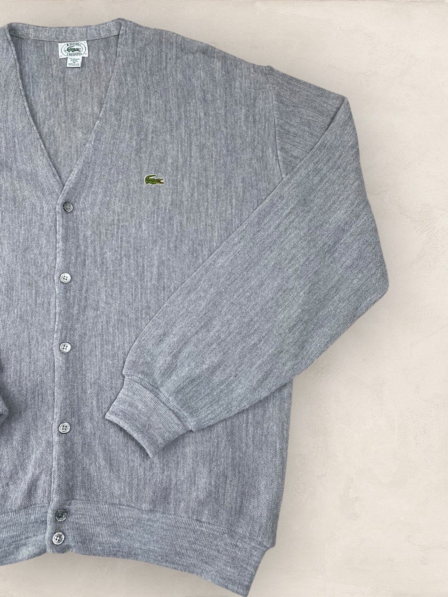 Cardigan Homme Lacoste GRIS XL Ref:2844 - GRIS - XL - amifrip - Friperie en ligne et vêtements vintage