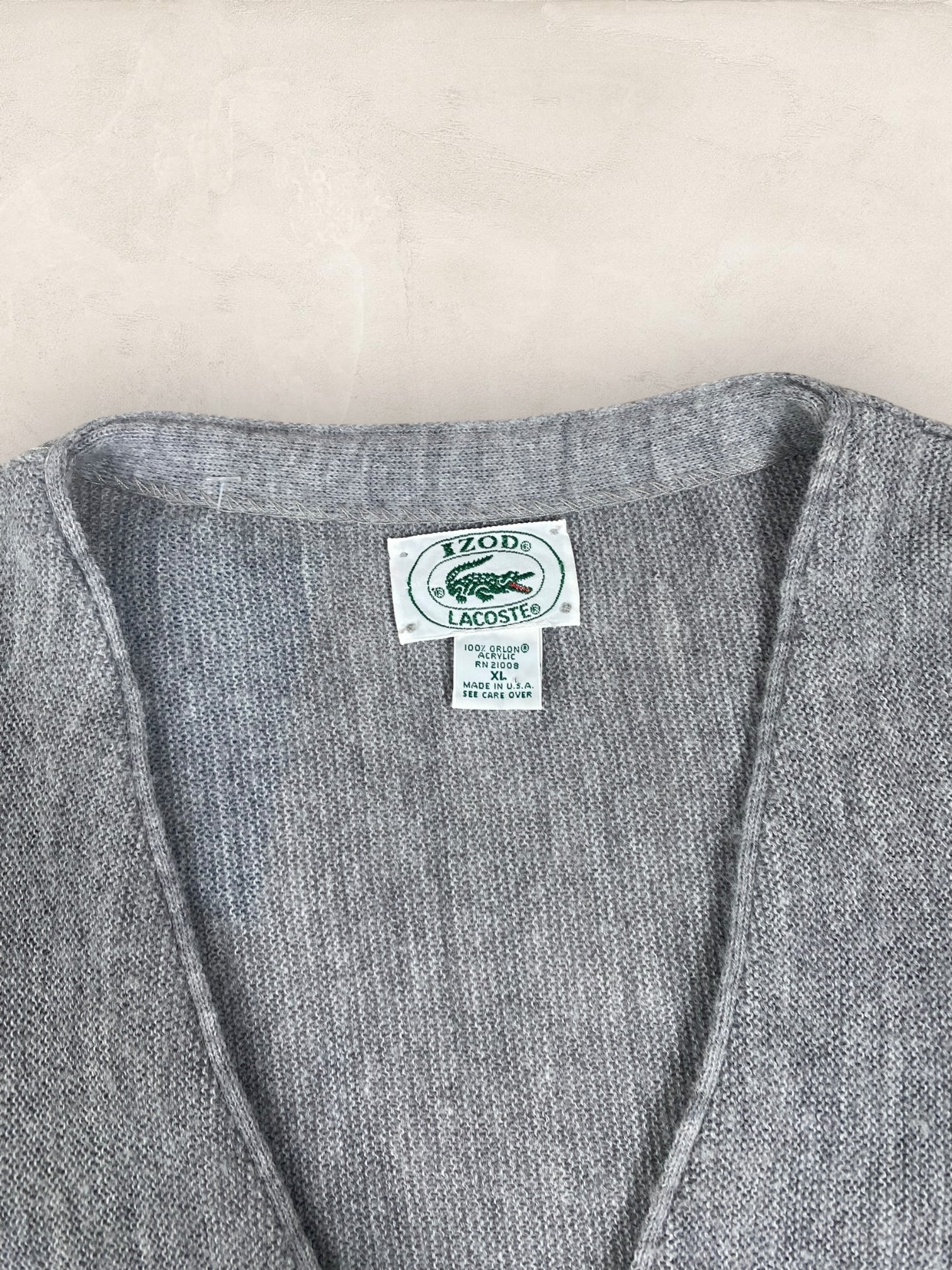 Cardigan Homme Lacoste GRIS XL Ref:2844 - GRIS - XL - amifrip - Friperie en ligne et vêtements vintage