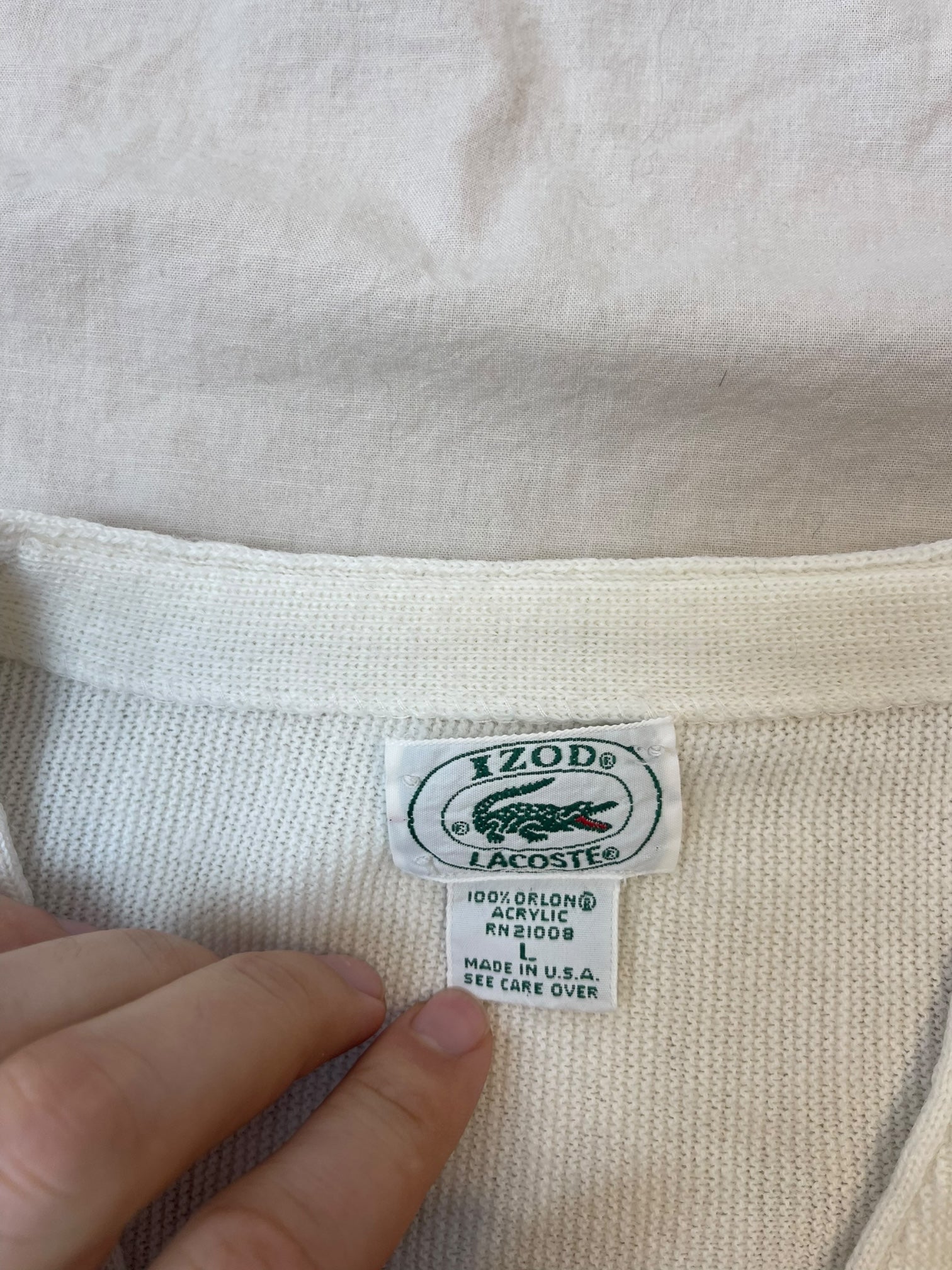 Cardigan Homme Lacoste Izod Blanc L Ref:3988 - Blanc - L - amifrip