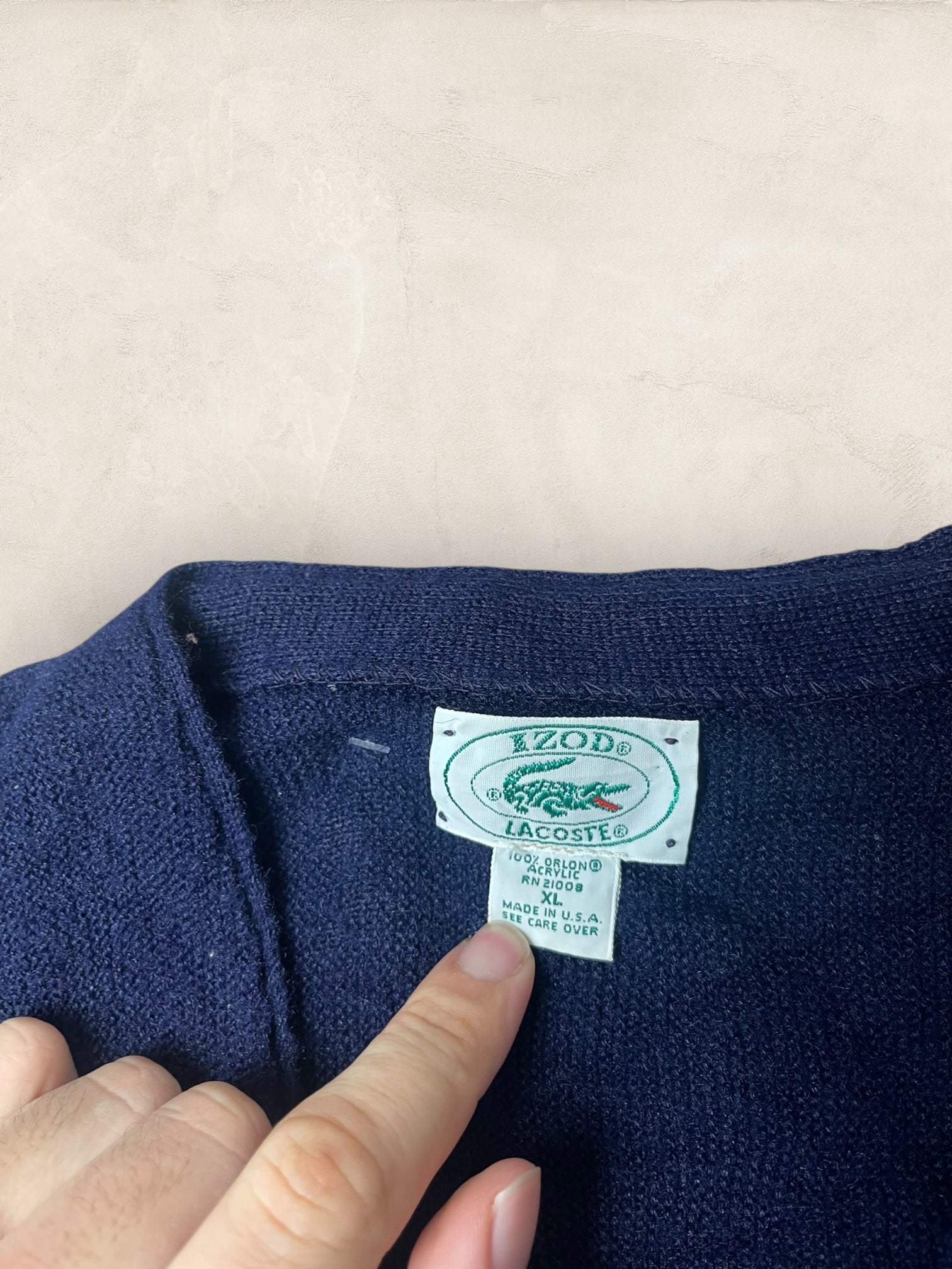 Cardigan Homme Lacoste Izod Bleu Marine XL Ref:3866 - Bleu Marine - XL - amifrip