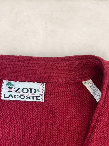 Cardigan Homme Lacoste Izod Bordeaux L Ref:3947 - Bordeaux - L - amifrip