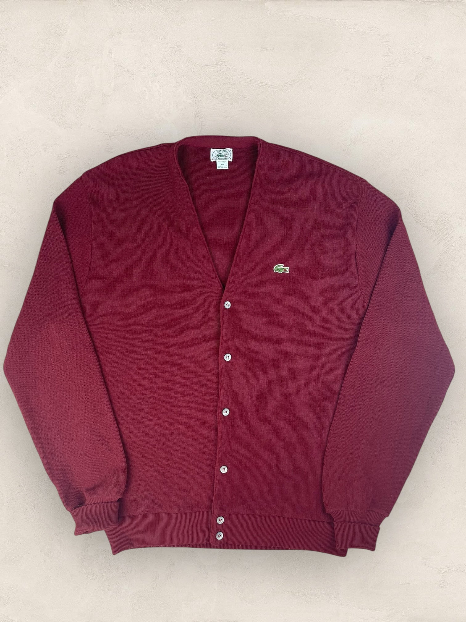 Cardigan Homme Lacoste Izod Bordeaux XL Ref:3339 - Bordeaux - XL - amifrip