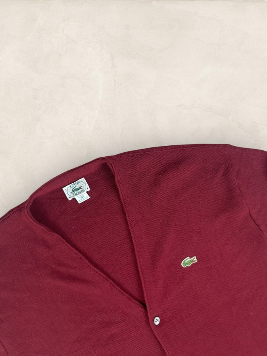 Cardigan Homme Lacoste Izod Bordeaux XL Ref:3339 - Bordeaux - XL - amifrip