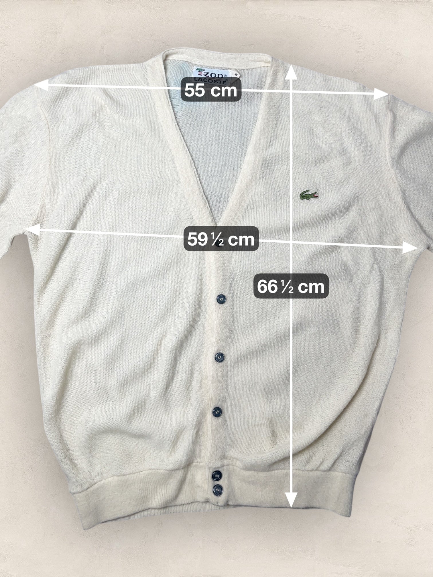 Cardigan Homme Lacoste Izod Creme M Ref:3855 - Creme - M - amifrip