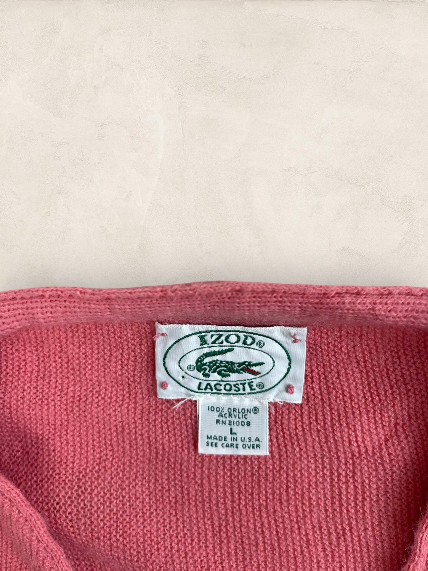 Cardigan Homme Lacoste Izod Rose L Ref:3287 - Rose - L - amifrip