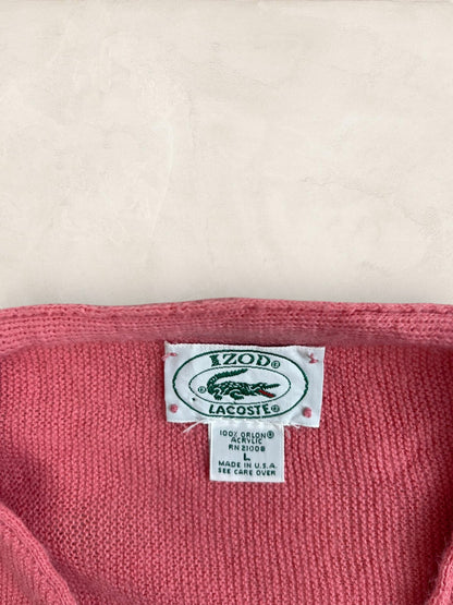 Cardigan Homme Lacoste Izod Rose L Ref:3287 - Rose - L - amifrip
