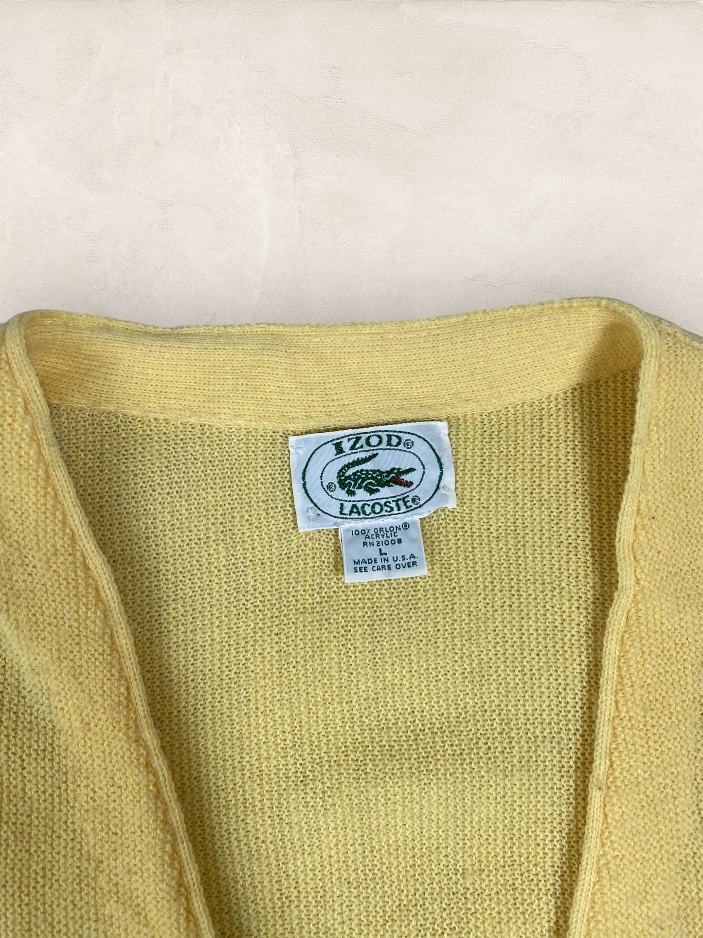 Cardigan Homme Lacoste JAUNE L Ref:2860 - JAUNE - L - amifrip - Friperie en ligne et vêtements vintage