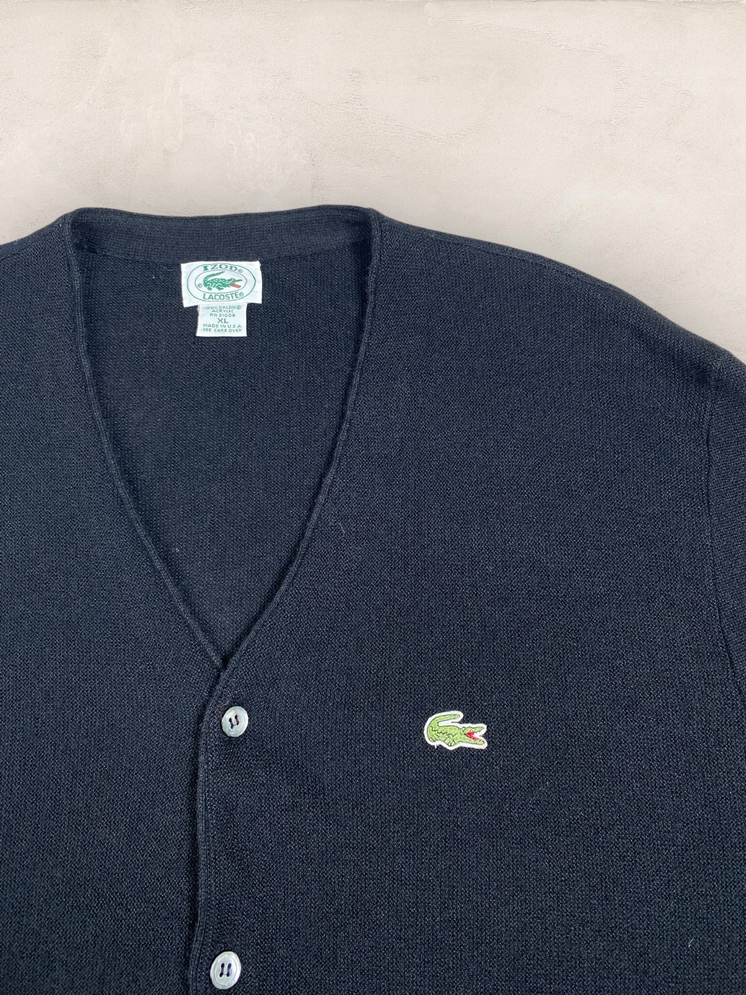Cardigan Homme Lacoste NOIR XL Ref:2868 - NOIR - XL - amifrip - Friperie en ligne et vêtements vintage