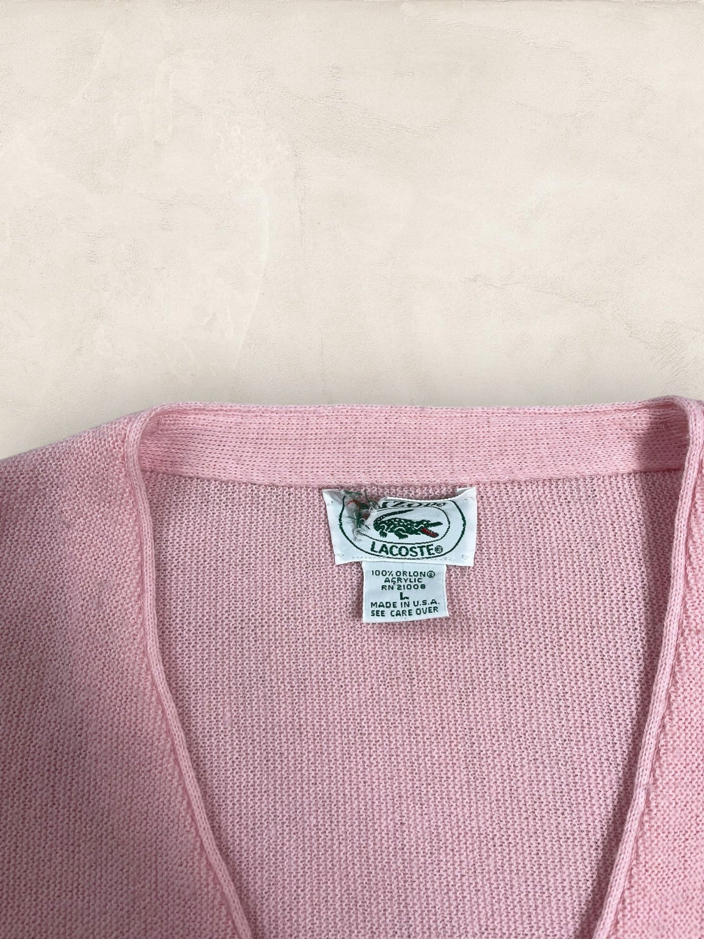 Cardigan Homme Lacoste Rose L Ref:3048 - Rose - L - amifrip - Friperie en ligne et vêtements vintage