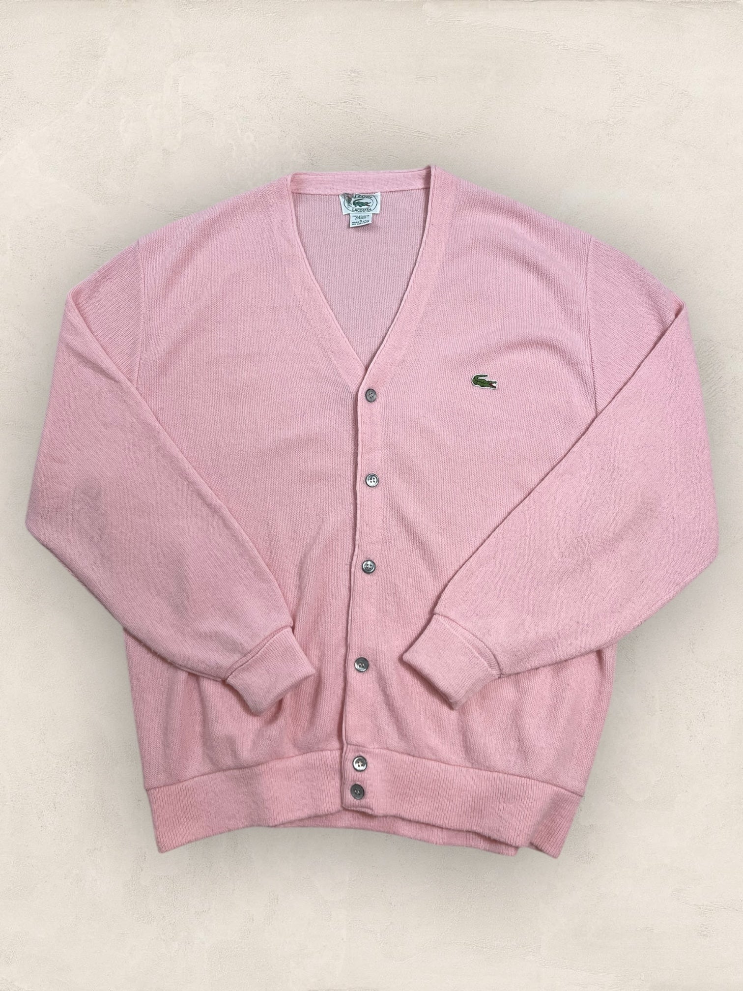 Cardigan Homme Lacoste Rose L Ref:3048 - Rose - L - amifrip - Friperie en ligne et vêtements vintage
