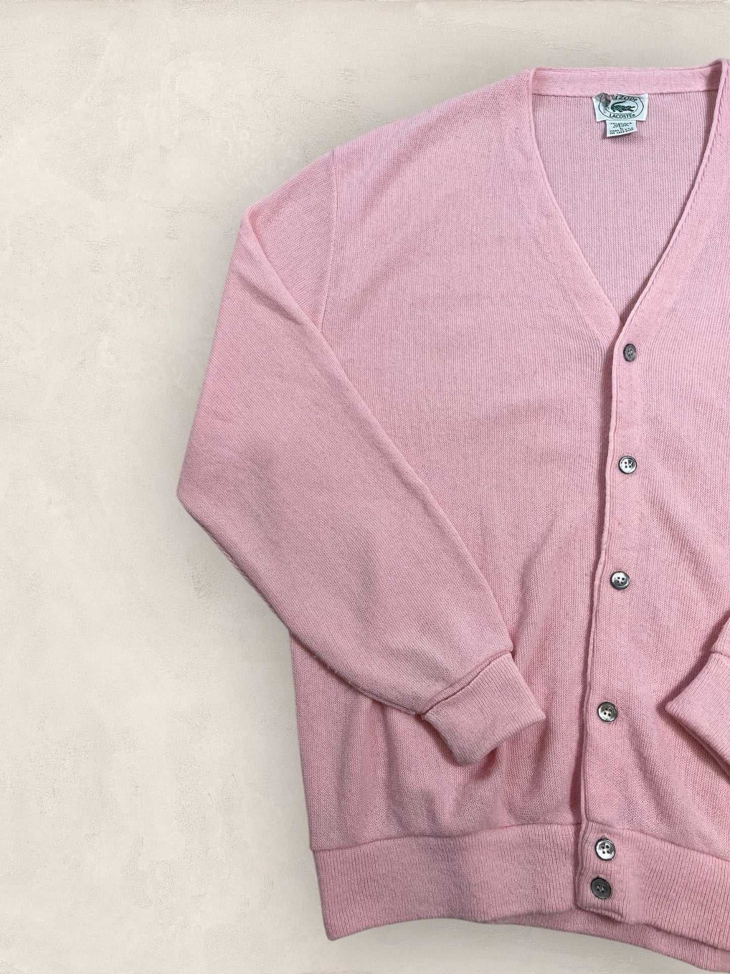 Cardigan Homme Lacoste Rose L Ref:3048 - Rose - L - amifrip - Friperie en ligne et vêtements vintage