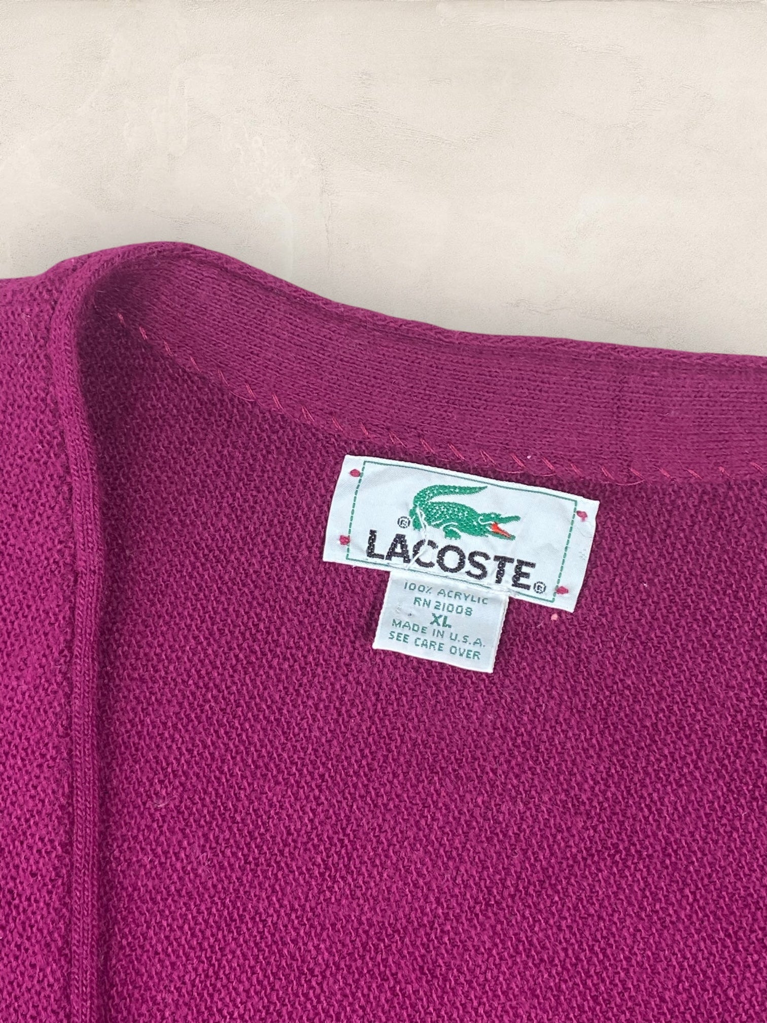 Cardigan Homme Lacoste VIOLET XL Ref:2876 - VIOLET - XL - amifrip - Friperie en ligne et vêtements vintage