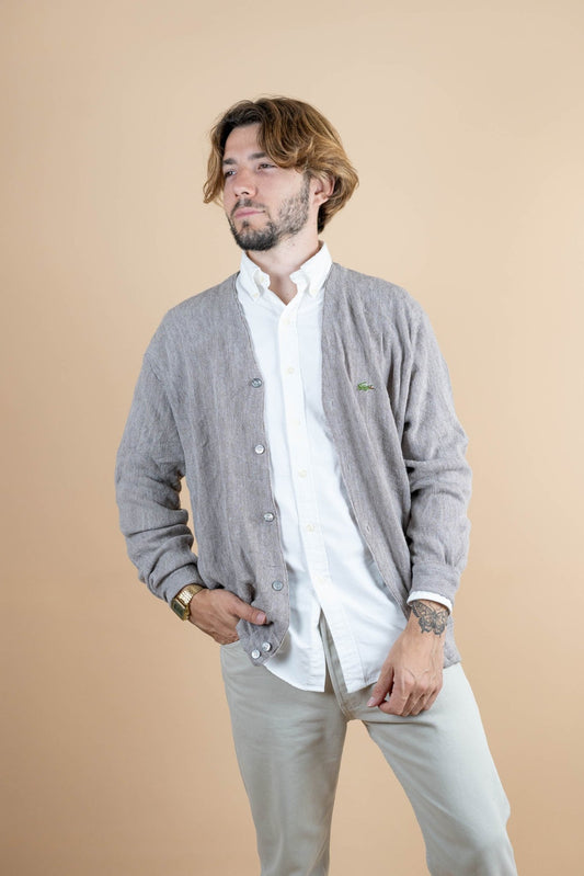 Cardigan Lacoste Izod ref: 1231 - GRIS - L - amifrip - Friperie en ligne et vêtements vintage