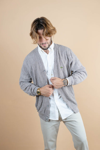 Cardigan Lacoste Izod ref: 1231 - GRIS - L - amifrip - Friperie en ligne et vêtements vintage