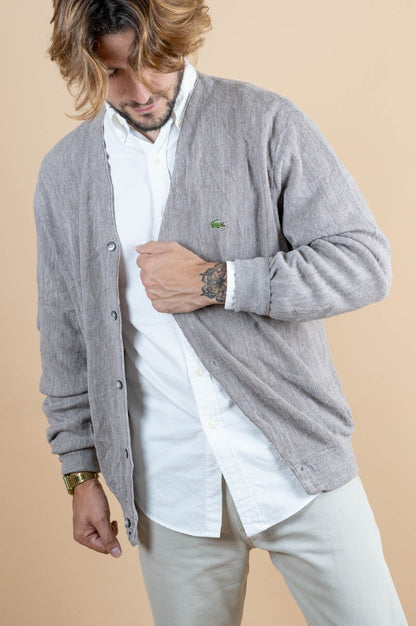 Cardigan Lacoste Izod ref: 1231 - GRIS - L - amifrip - Friperie en ligne et vêtements vintage