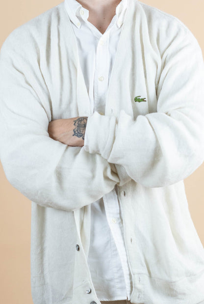 Cardigan Lacoste Izod ref: 1245 - BLANC - L - amifrip - Friperie en ligne et vêtements vintage