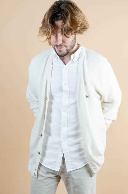 Cardigan Lacoste Izod ref: 1245 - BLANC - L - amifrip - Friperie en ligne et vêtements vintage