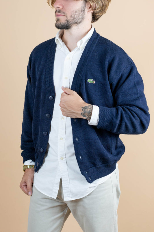 Cardigan Lacoste ref: 1218 - BLEU MARINE - S - amifrip - Friperie en ligne et vêtements vintage