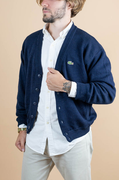 Cardigan Lacoste ref: 1218 - BLEU MARINE - S - amifrip - Friperie en ligne et vêtements vintage