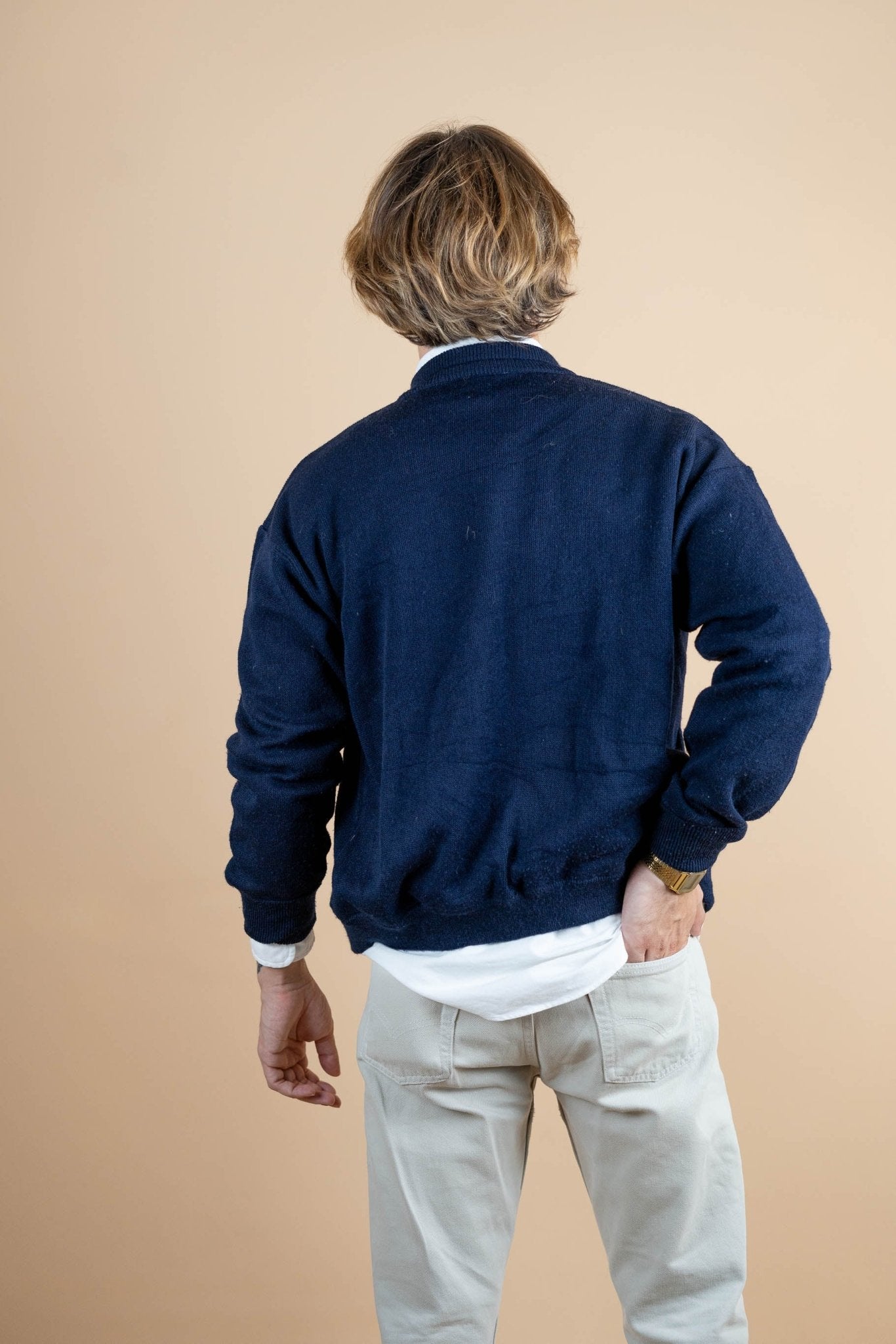 Cardigan Lacoste ref: 1218 - BLEU MARINE - S - amifrip - Friperie en ligne et vêtements vintage