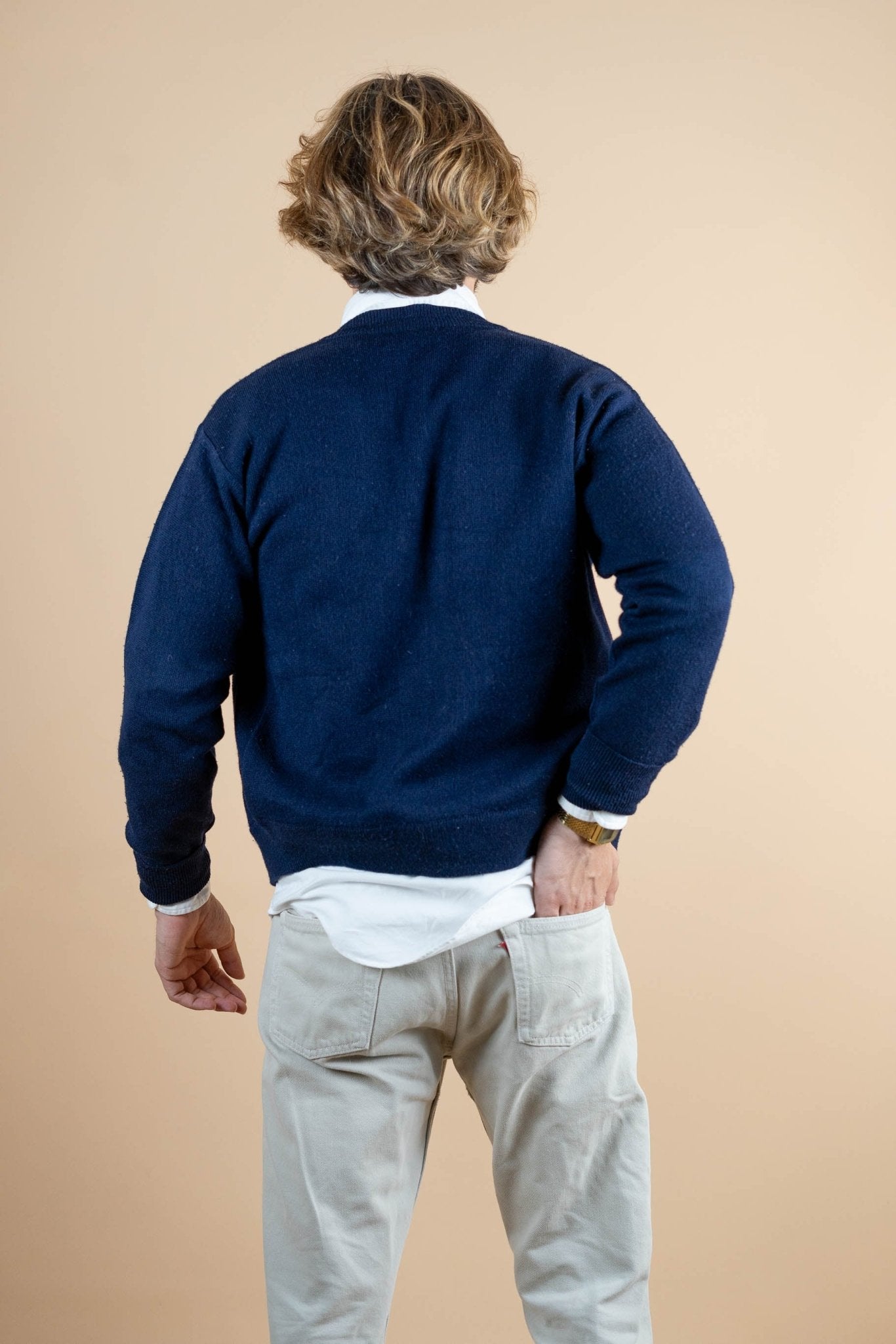Cardigan Lacoste ref: 1254 - BLEU MARINE - S - amifrip - Friperie en ligne et vêtements vintage
