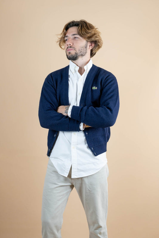 Cardigan Lacoste ref: 1254 - BLEU MARINE - S - amifrip - Friperie en ligne et vêtements vintage