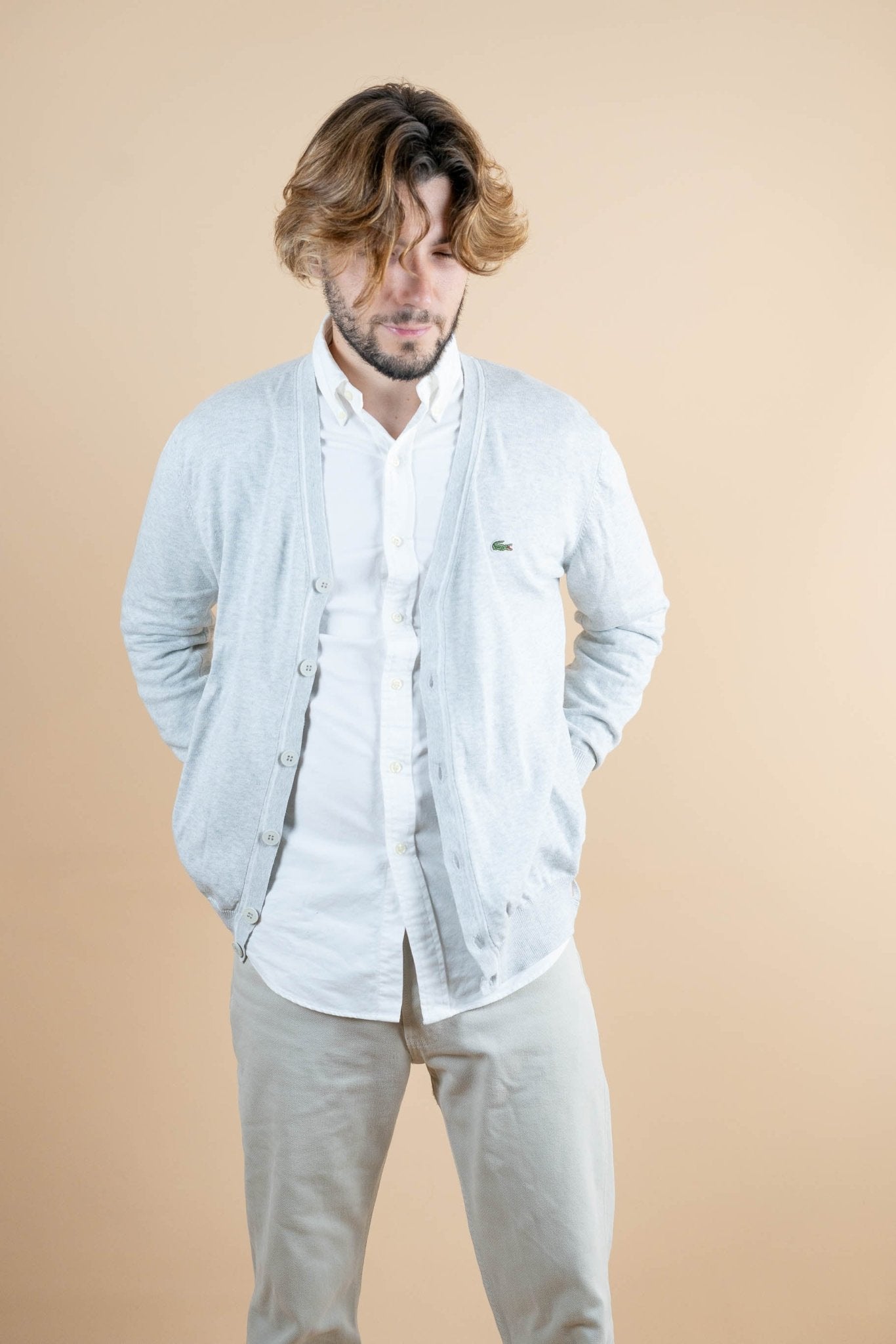 Cardigan Lacoste ref: 1265 - GRIS - L - amifrip - Friperie en ligne et vêtements vintage