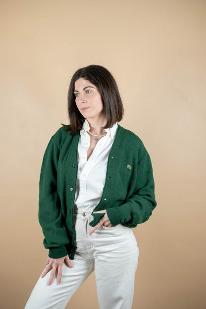 Cardigan Lacoste Vintage ref: 1632 - VERT - M - amifrip - Friperie en ligne et vêtements vintage