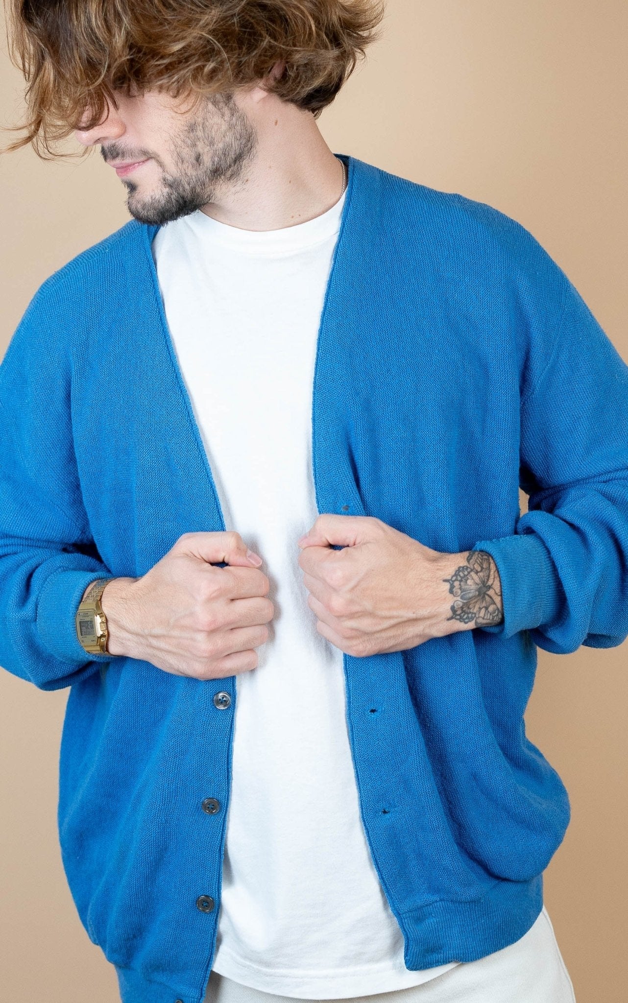 Cardigan Lacoste Vintage ref: 1634 - BLEU - XL - amifrip - Friperie en ligne et vêtements vintage